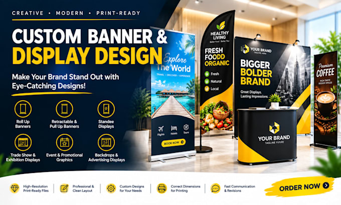 design roll up banner, retractable banner, standee, pull up banner