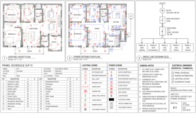 do electrical panel schedule power distribution lighting layout schematic plans