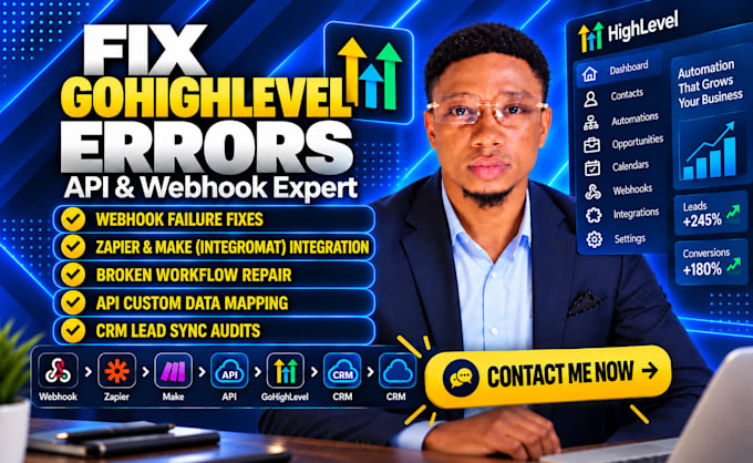 fix gohighlevel webhook workflow errors, api integration and zapier integration