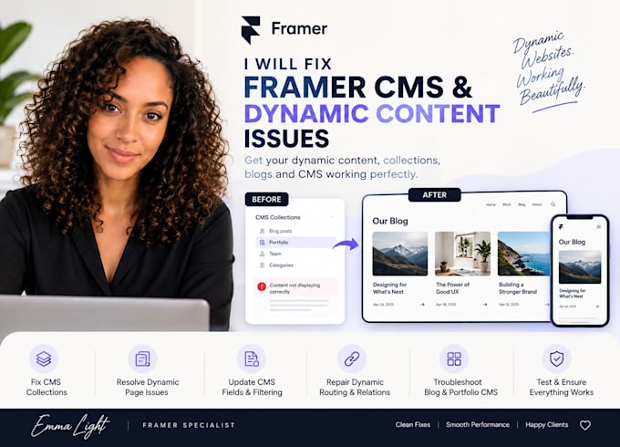 fix framer cms and dynamic content issues