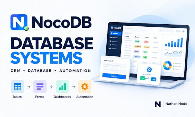 nocodb database, CRM, dashboard, forms and automation