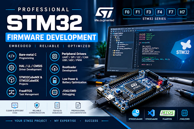 develop stm32 embedded software and firmware for your projectz