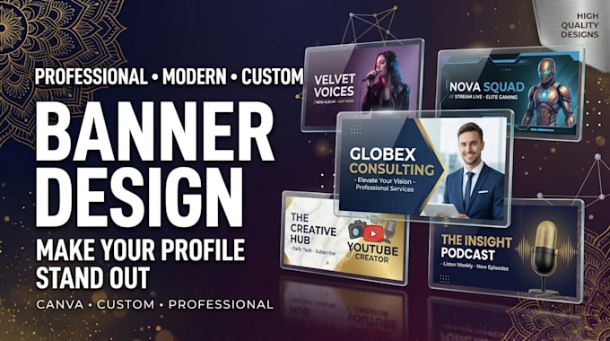 design professional spotify banner and header in canva