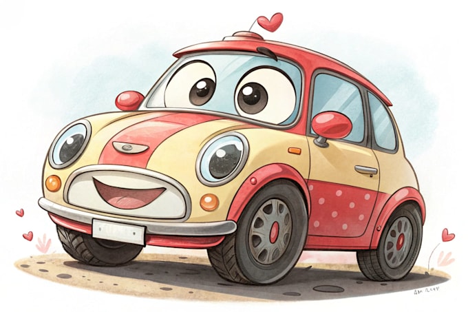 make your car into a chibi style car cartoon