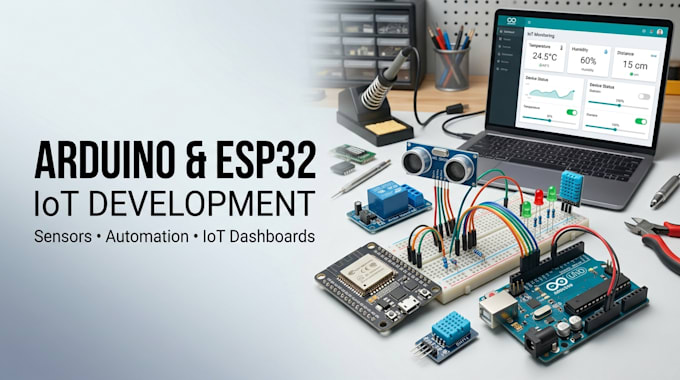 develop esp32 and arduino iot projects, sensors and automation