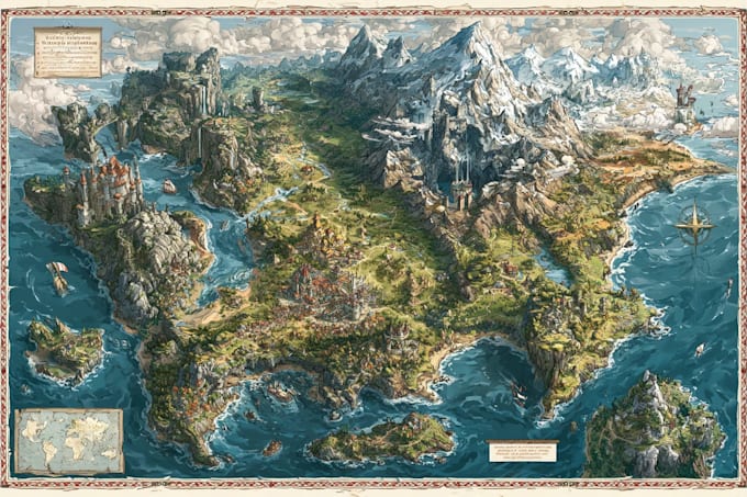 draw map illustration map design fantasy map illustration