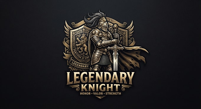 design a powerful and legendary knight logo