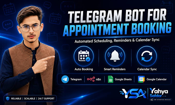 build a telegram bot for appointment booking and scheduling using n8n