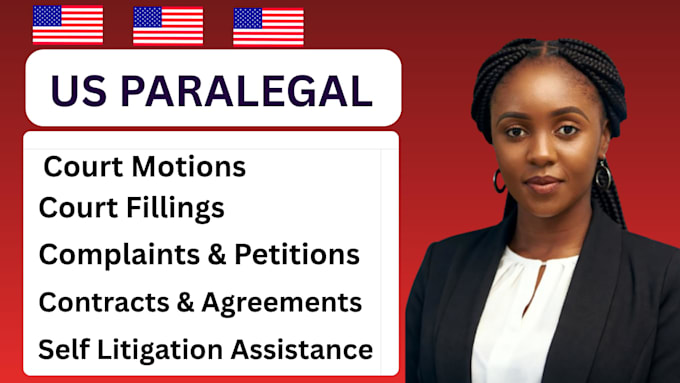 provide paralegal services, draft US legal documents