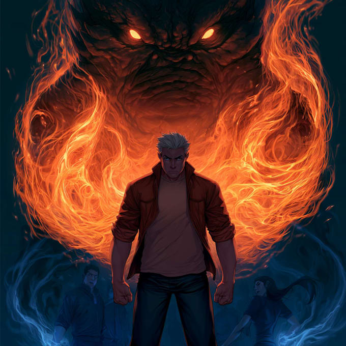 create illustrated novel, comic book cover