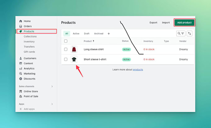 set up shopify product collections, variants, filters, and navigation