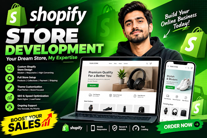 build shopify store, shopify,shopify website design