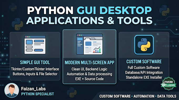 build custom python gui desktop applications and tools