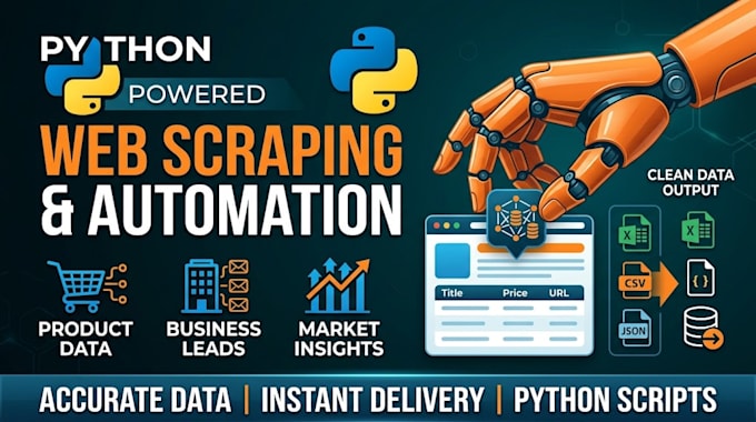 do python web scraping, data extraction and process automation