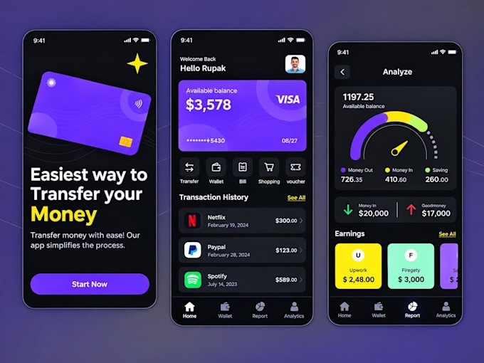 create fintech app, digital wallet, payment gateway system