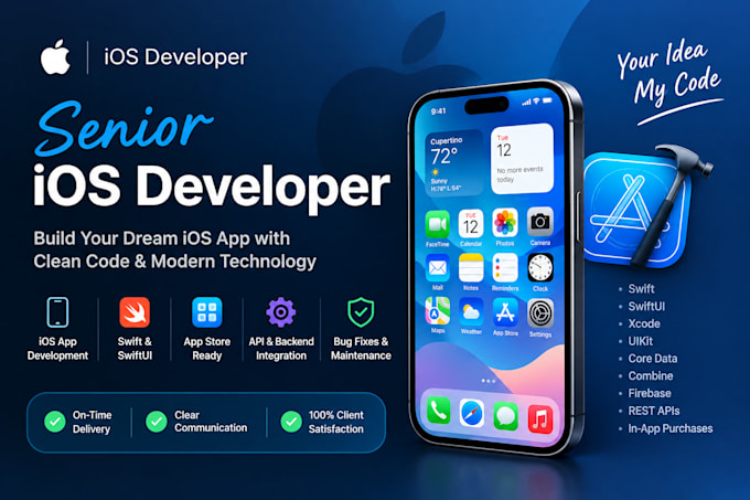develop or fix your ios app using swift, swiftui or uikit
