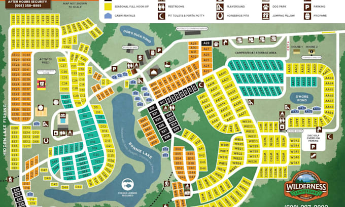 design custom campground map, rv park map and site plan