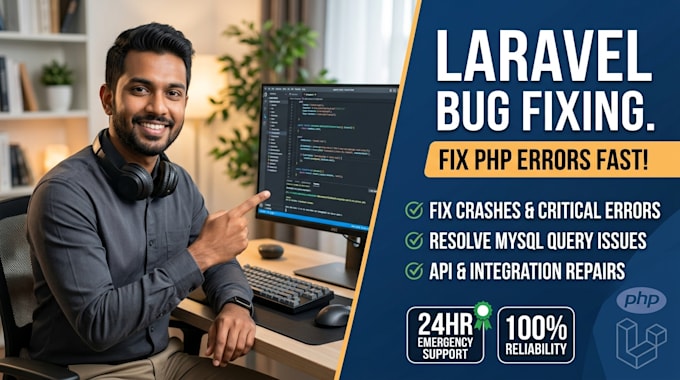 fix PHP runtime errors, laravel bugs, and mysql query issues