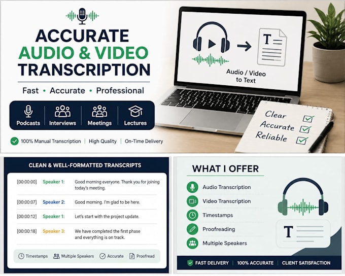 do accurate audio and video transcription