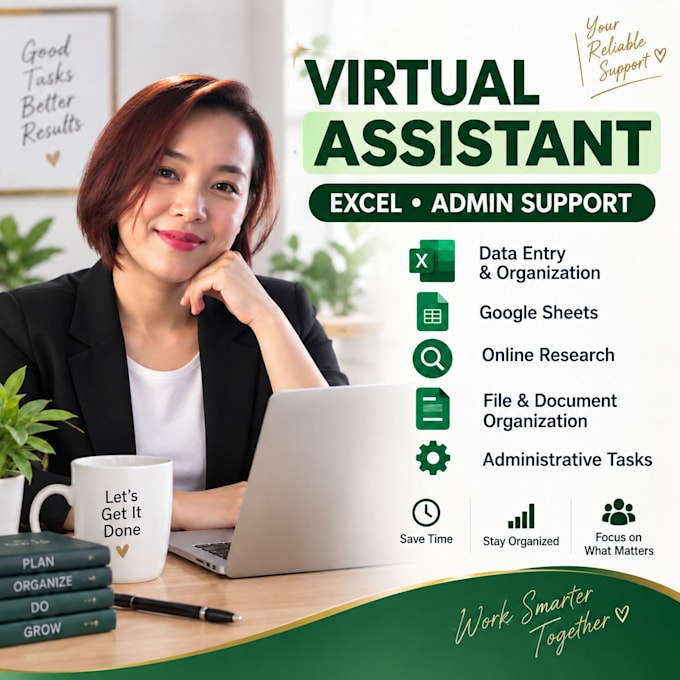 be your virtual assistant for excel and admin support