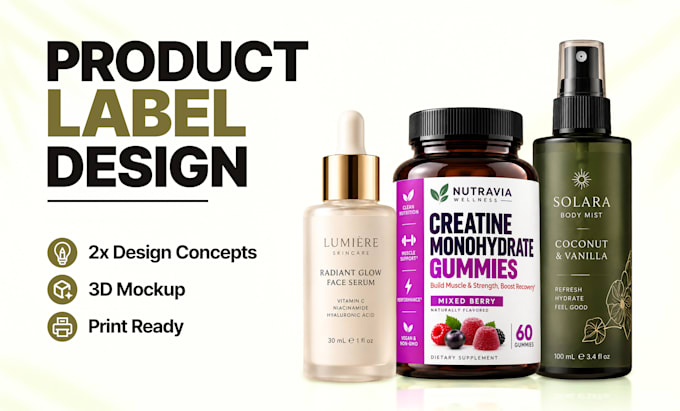 product label design and product packaging label design
