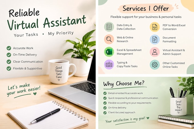 be your reliable virtual assistant for any task or project