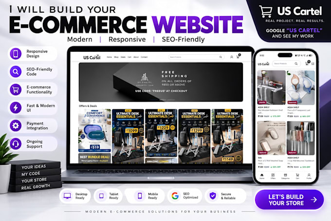 build custom fully functional SEO ready ecom platform
