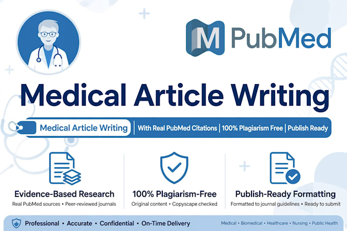 do medical writing with pubmed citations and medical data entry work