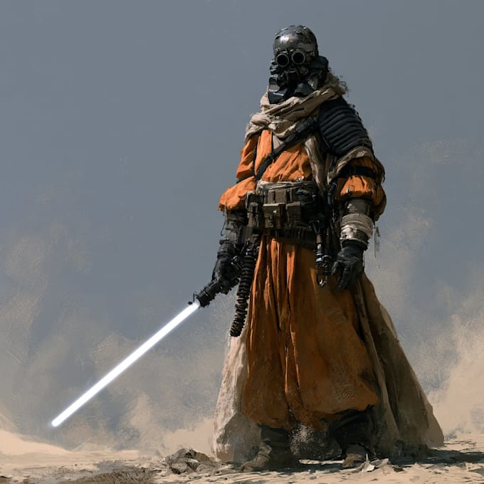 create star wars and sci fi illustration no ai