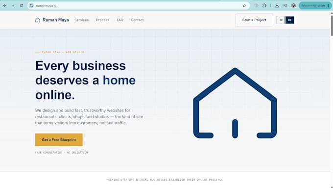 create website design from homepage to e commerce