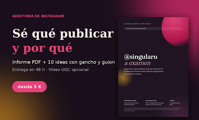 audit your instagram and create content ideas with hooks and scripts