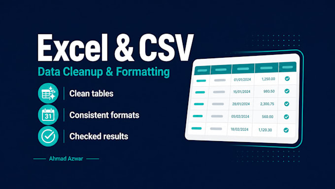 clean and format your excel or CSV data