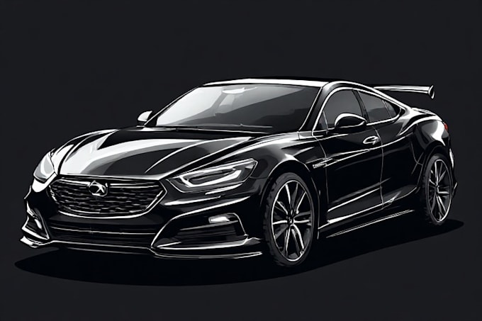 make amazing vector car portrait form your car