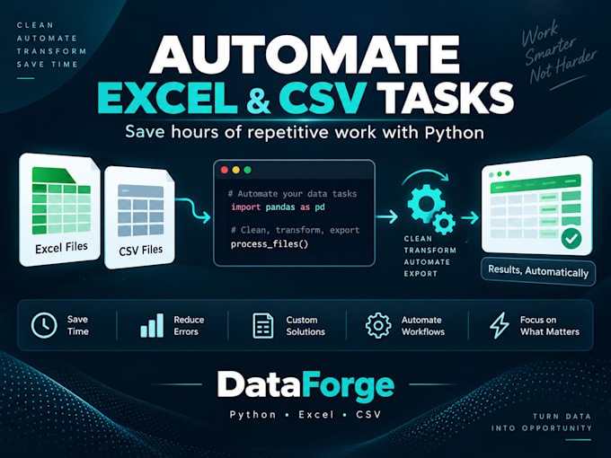 automate excel and CSV tasks with python