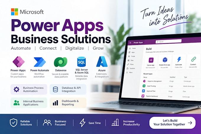 build power apps with power automate, dataverse, sql and azure