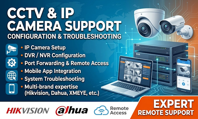 setup configure and troubleshoot IP camera and analog cctv systems