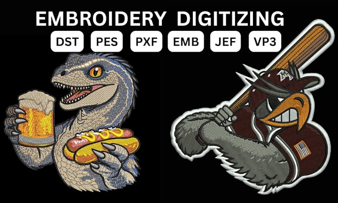 digitize image for embroidery, embroidery digitizing  dst, pes, jef, pxf files