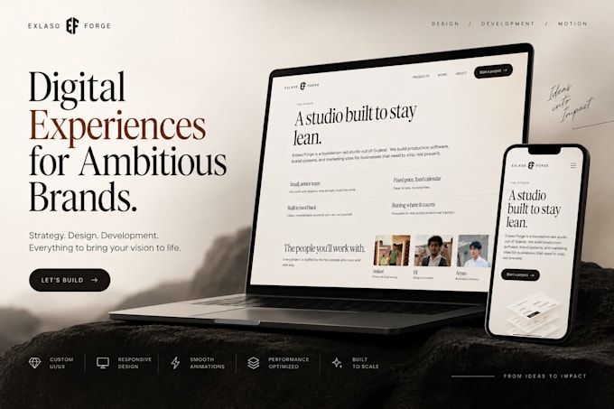 create a luxury brand website