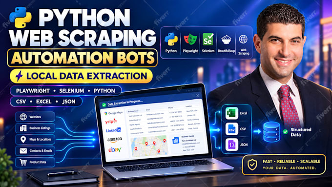 develop python web scraping automation bot local data extraction script selenium
