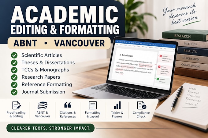 proofread and format academic papers in abnt or vancouver