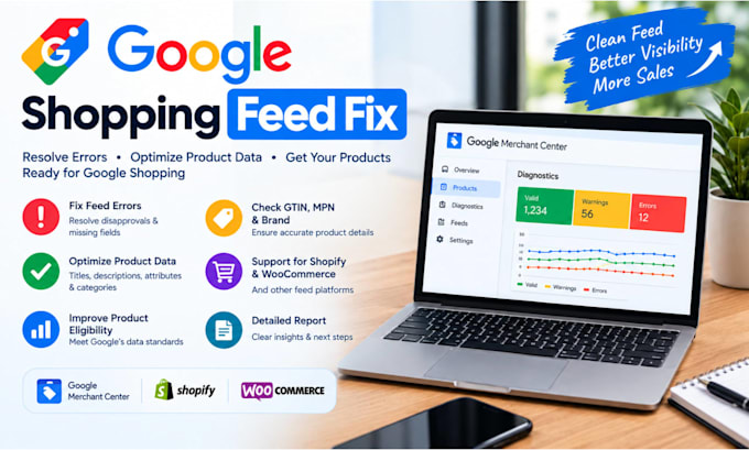 fix and optimize your google shopping feed and merchant center