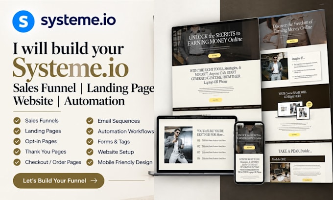 german systeme io sales funnel landing page systeme io website automation