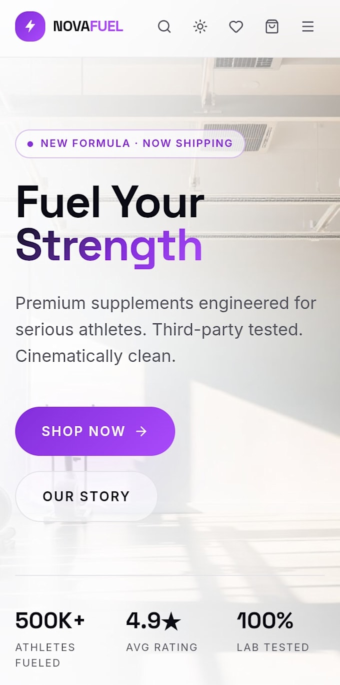 design a premium interactive supplement store website