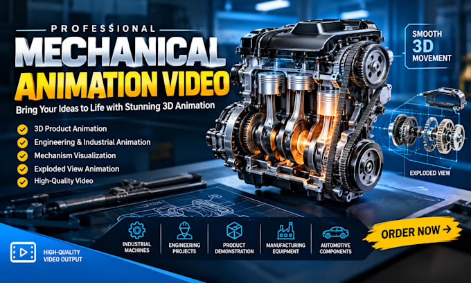 create professional mechanical animation videos for products