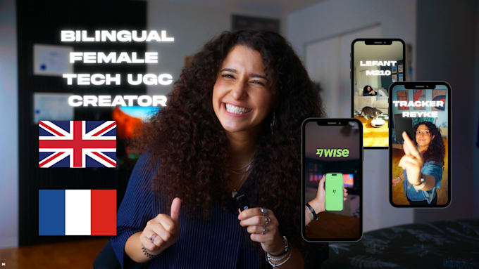 create tech ugc videos in french or english
