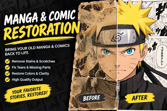 professionally restore manga pages