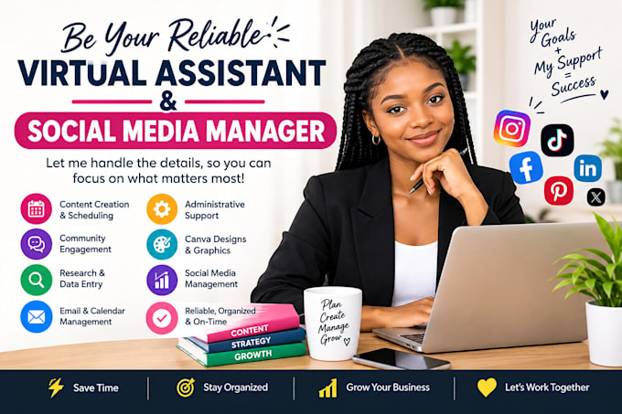be your reliable virtual assistant for admin and social media support