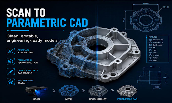 reverse engineer mechanical parts into 3d cad models