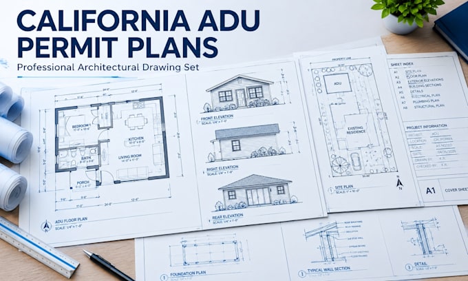 prepare professional california adu architectural plans