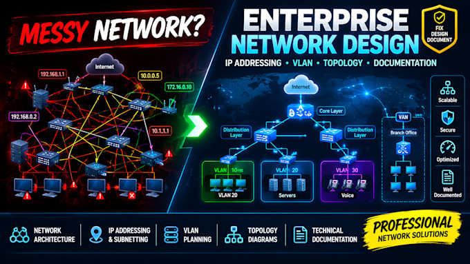 design enterprise networks network architecture, IP addressing and documentation